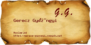 Gerecz Gyöngyi névjegykártya
